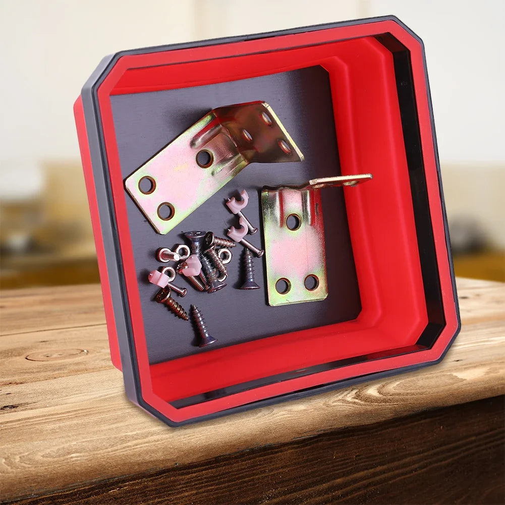 Magnetic Screw Tray 5 Inch – Collapsible Silicone Parts Bowl for Mechanics, Plumbers & DIY
