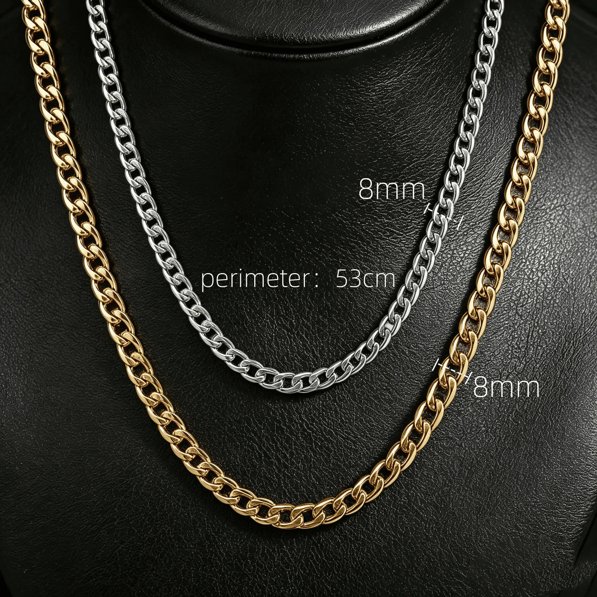 316L Stainless Steel Cuban Chain Bracelet and Necklace Set for Men – Gold and Silver Y2K Gothic Jewelry