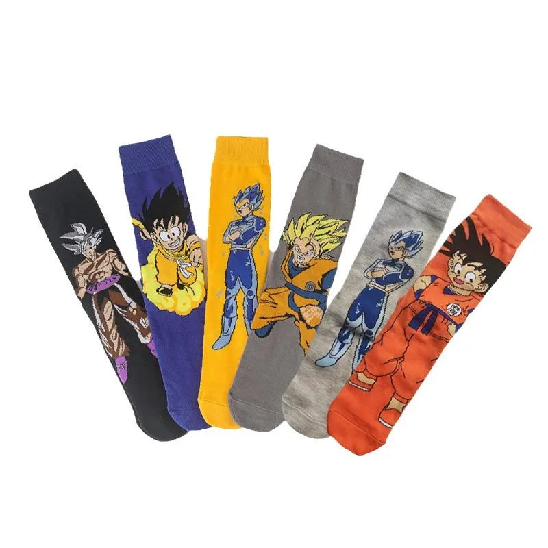 Bandai Dragon Ball Mid-Tube Socks – Anime Cartoon Cotton Crew Socks for Men