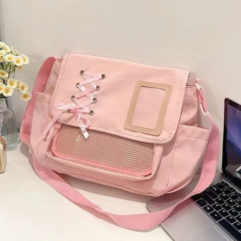 Y2K Transparent School Itabag – Japanese Harajuku Crossbody Shoulder Bag for Girls