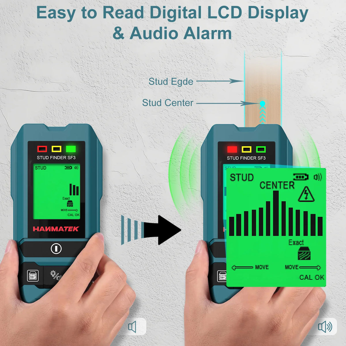 4-in-1 Stud Finder Wall Scanner for Wood, Metal & Live Wire Detection