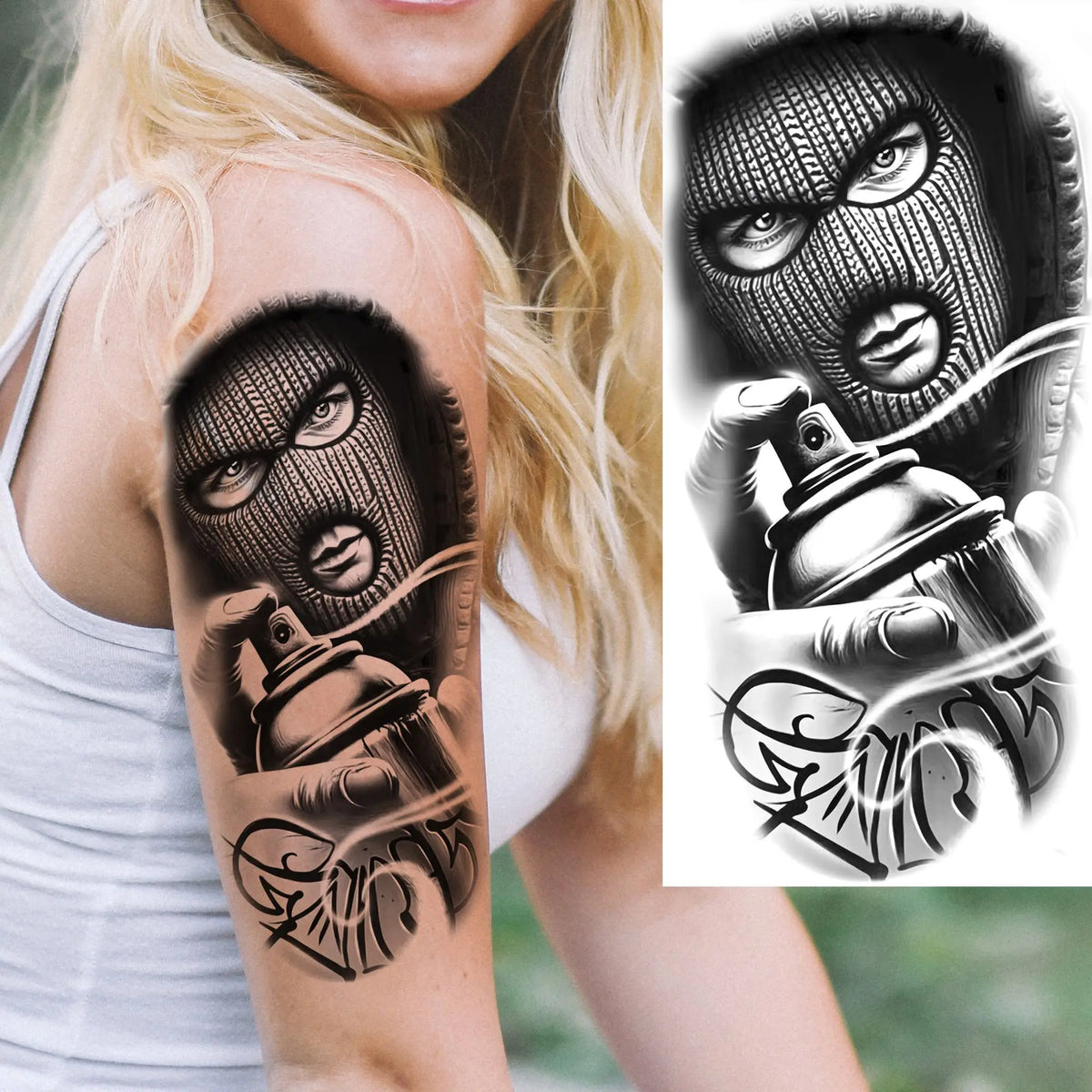 Full Arm Temporary Tattoo Sleeve, Waterproof Realistic Fake Tattoos for Men and Women