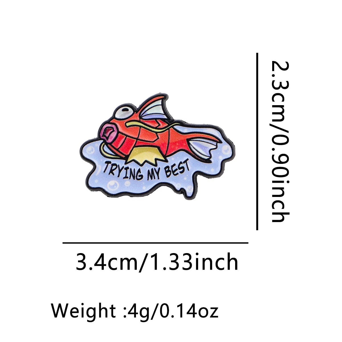 Cute Red Fish Enamel Pin – Cartoon Anime Lapel Pin Brooch for Backpacks, Jackets and Hats