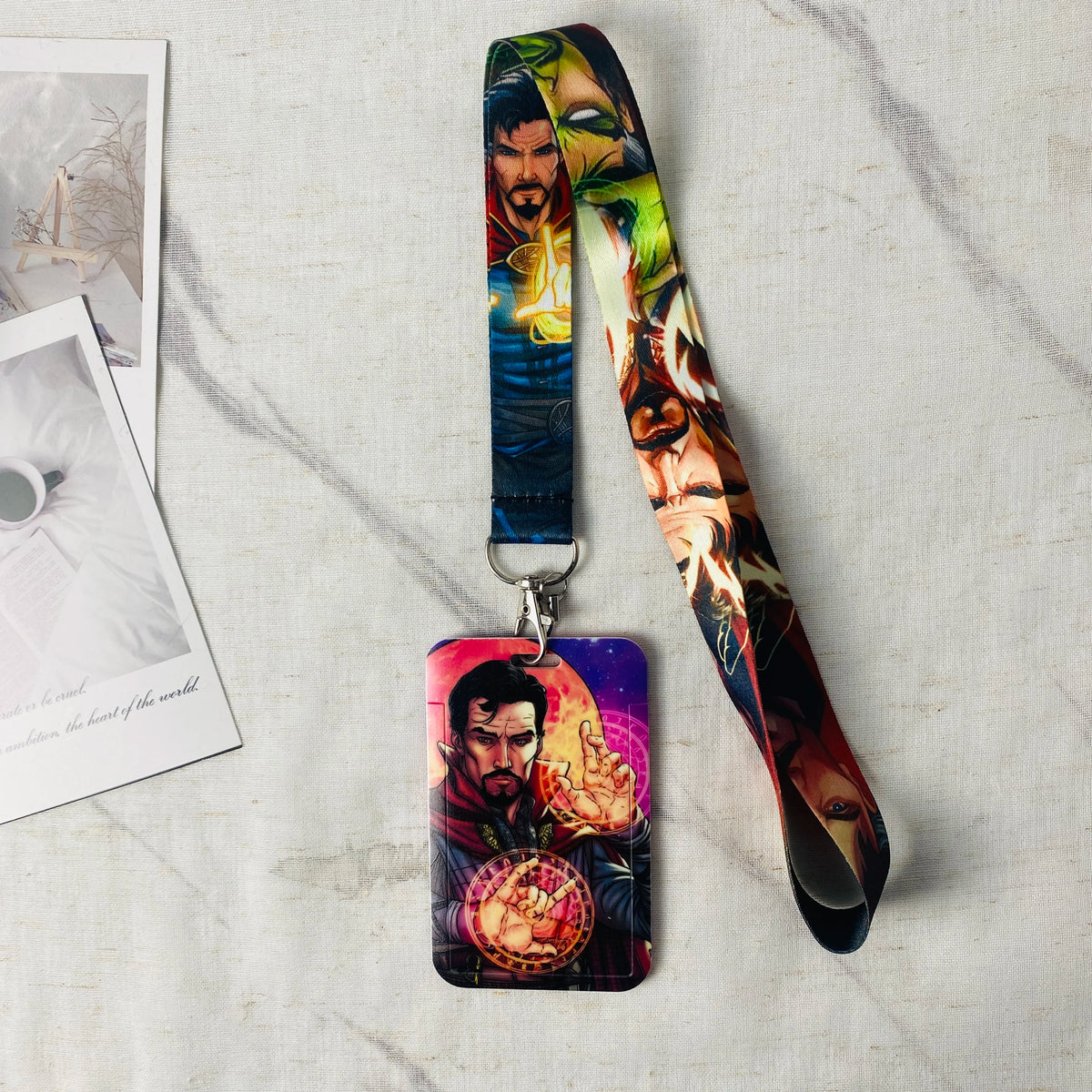 Anime Characters Card Holder Lanyard Keychain Bus ID Credit Card Cover Fans Gift