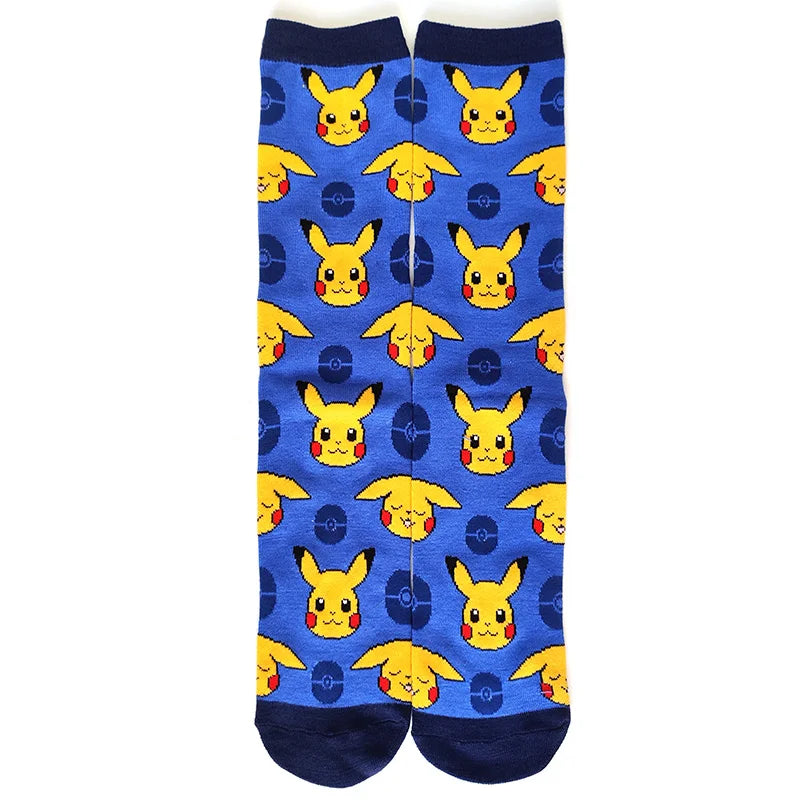 Pokémon Long Crew Socks – Pikachu, Eevee & Gengar Anime Cartoon Harajuku Athletic Socks