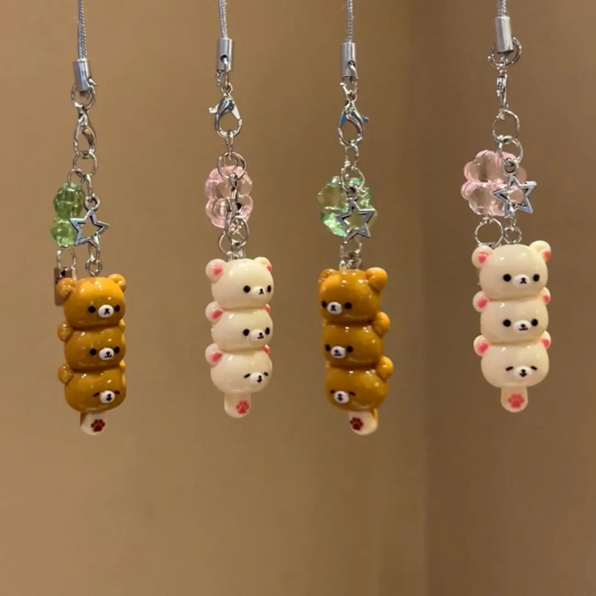 Cute Bear Phone Charm Keychain Pendant for Keys, Bags & AirPods - Kawaii Anime Y2K