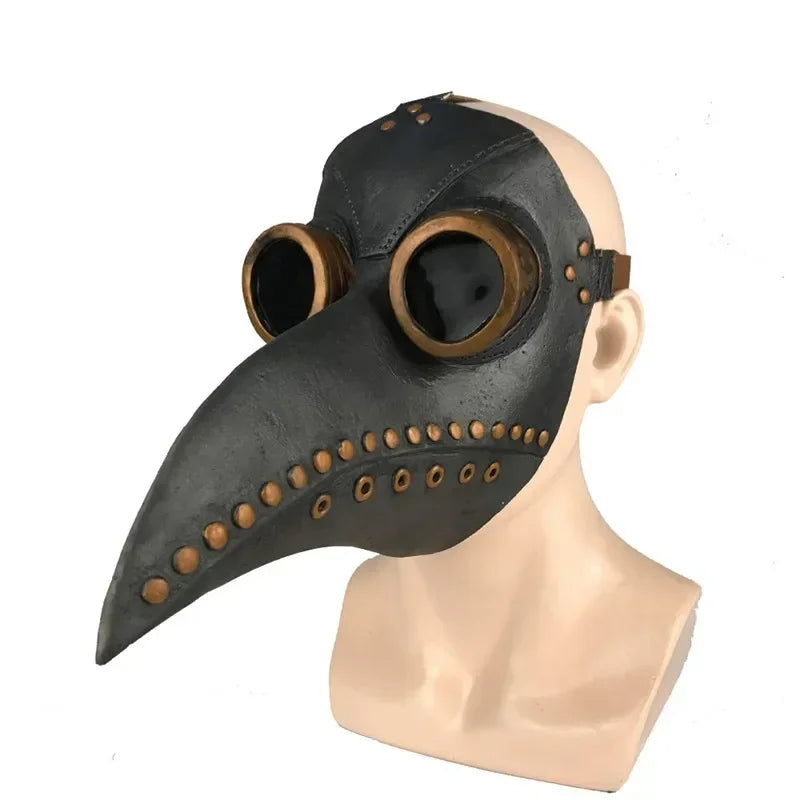 Plague Doctor Latex Mask – Steampunk Bird Beak Halloween Costume Mask for Adults & Kids
