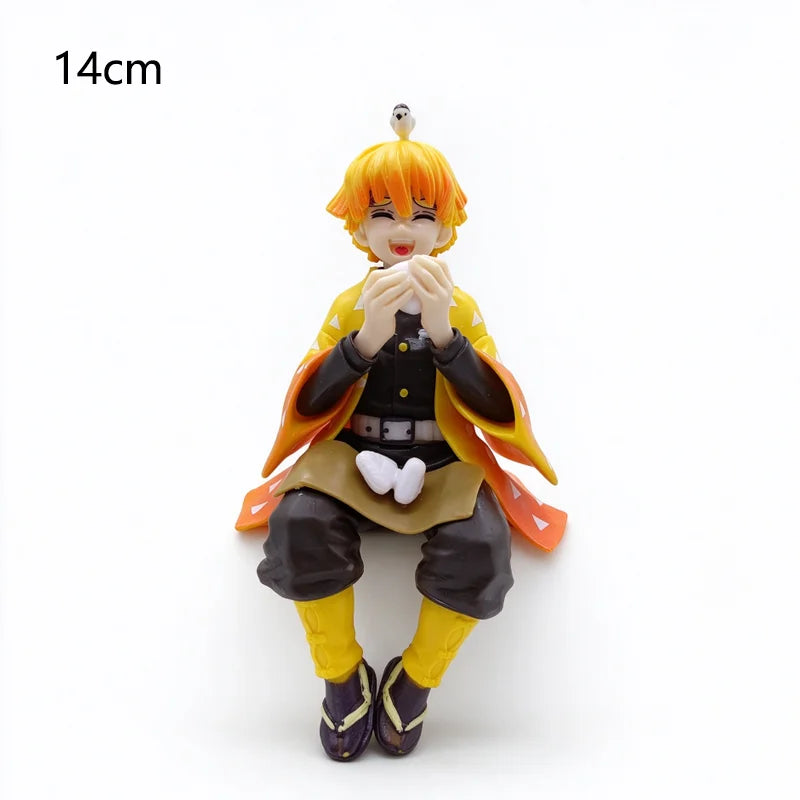 Demon Slayer Sitting Figures, Rice-Eating Tanjiro Nezuko Anime Figurine Desk Decor