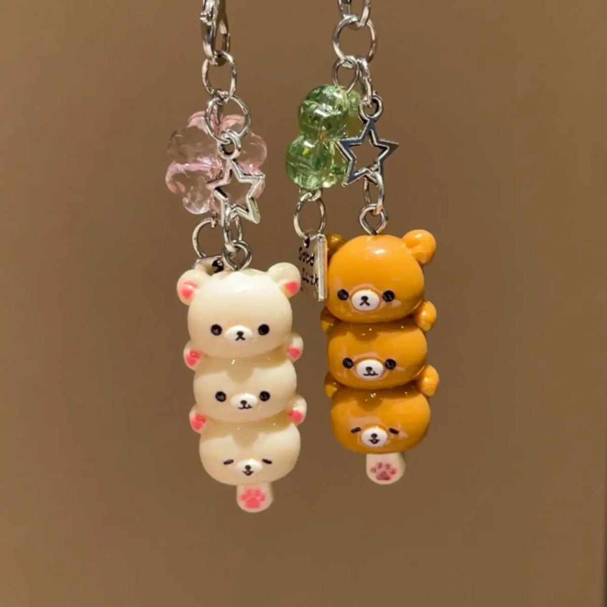 Cute Bear Phone Charm Keychain Pendant for Keys, Bags & AirPods - Kawaii Anime Y2K