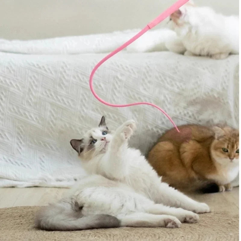 Interactive Cat Teaser Wand – Retractable Feather Toy for Indoor Cats & Kittens