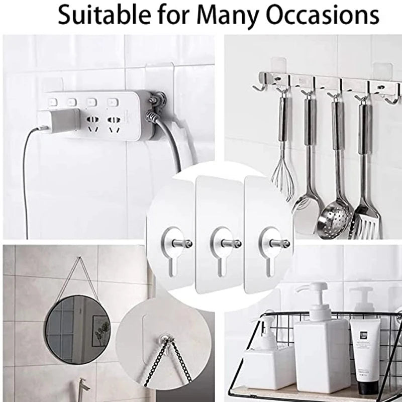 Punch-Free Screw Hooks – Adhesive Wall Picture Hangers, No-Drill Invisible Hooks for Frames
