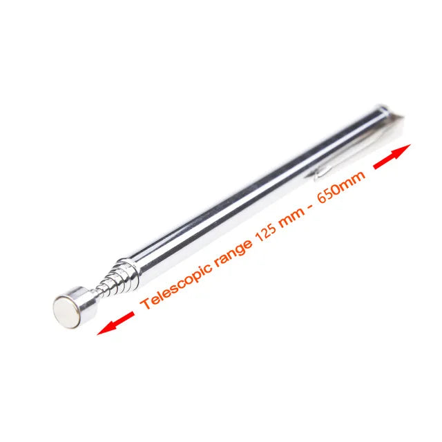 Telescoping Inspection Mirror with LED Light – 360° Swivel Mechanic Pickup Tool