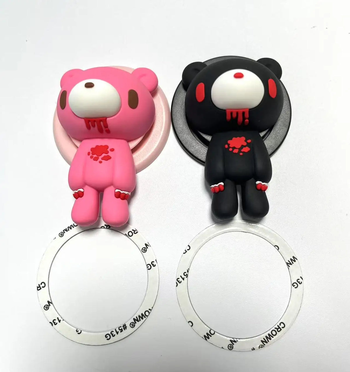 Gothic Bloody Bear Phone Grip and Stand, 360° Rotating Horror Design