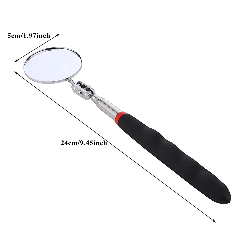 Telescoping Inspection Mirror with LED Light – 360° Swivel Mechanic Pickup Tool