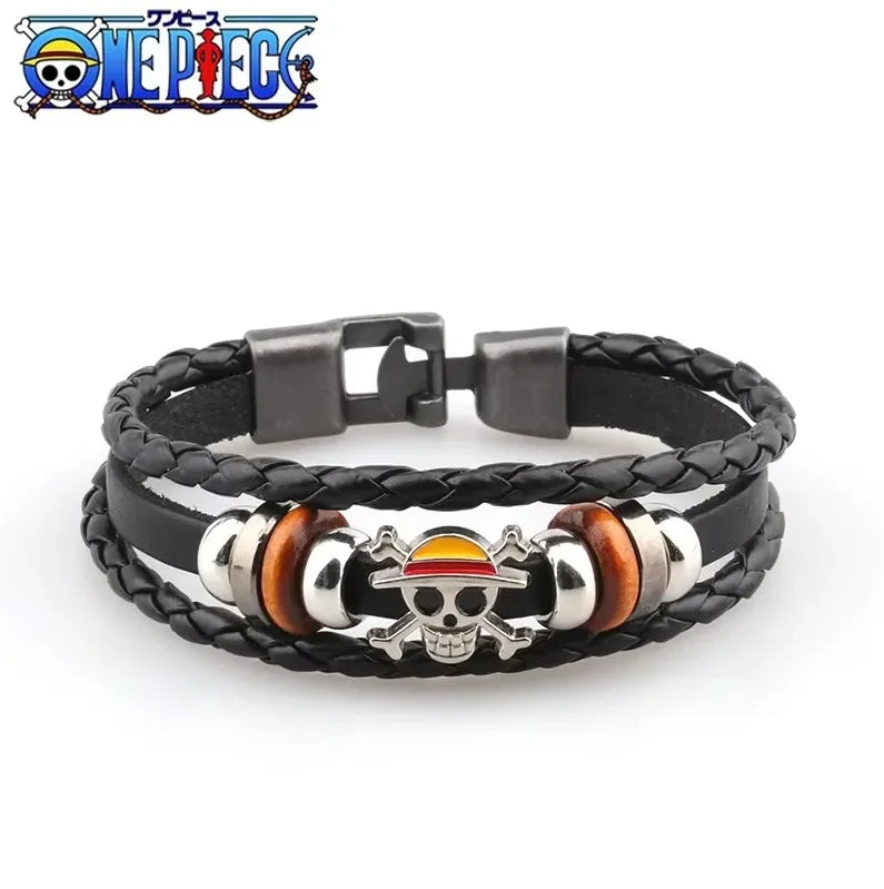 Anime One Piece Bracelet Vintage Leather Wristband Cosplay Birthday Gift