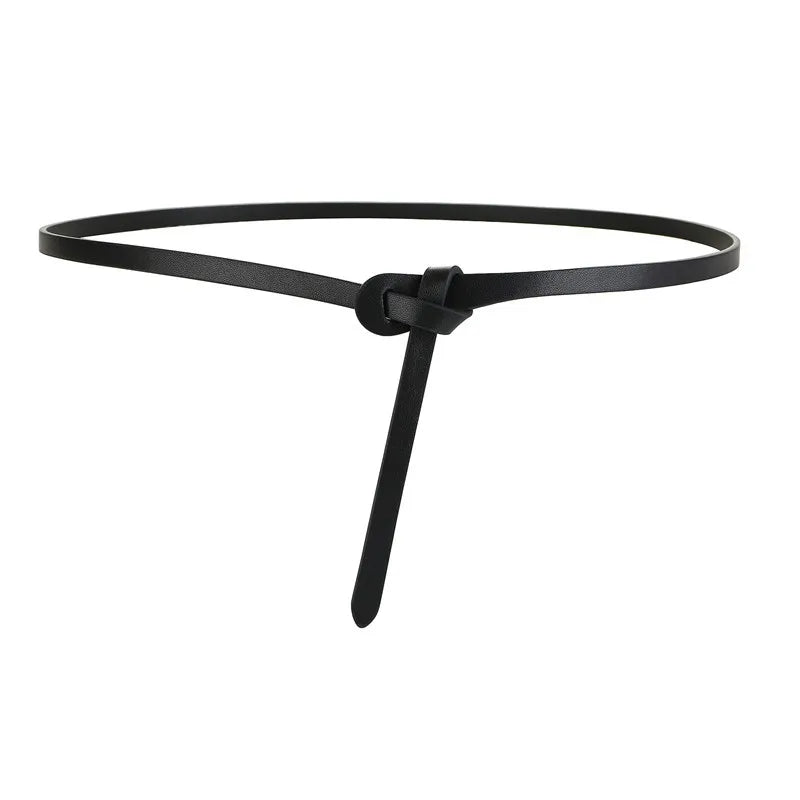 Genuine Cowhide Leather Knotted Belt for Women – Soft Gothic Retro Corset Girdle for Dresses