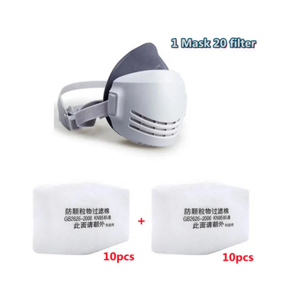 Reusable Dust Mask Respirator with Filters, Half Face for Sanding & Grinding