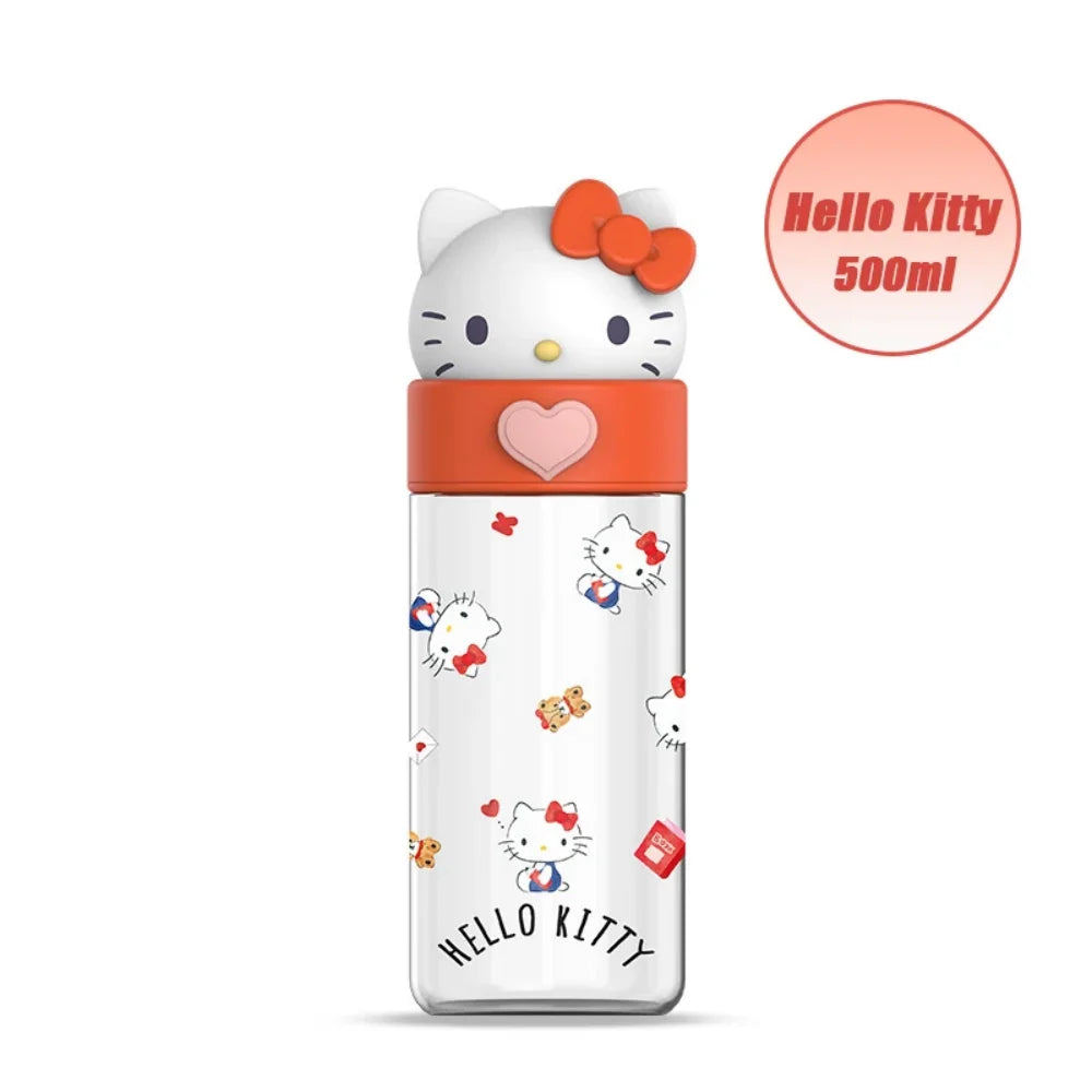 Sanrio 500ml Water Bottle Cup – Kawaii Hello Kitty, Kuromi & Cinnamoroll Portable Tumbler