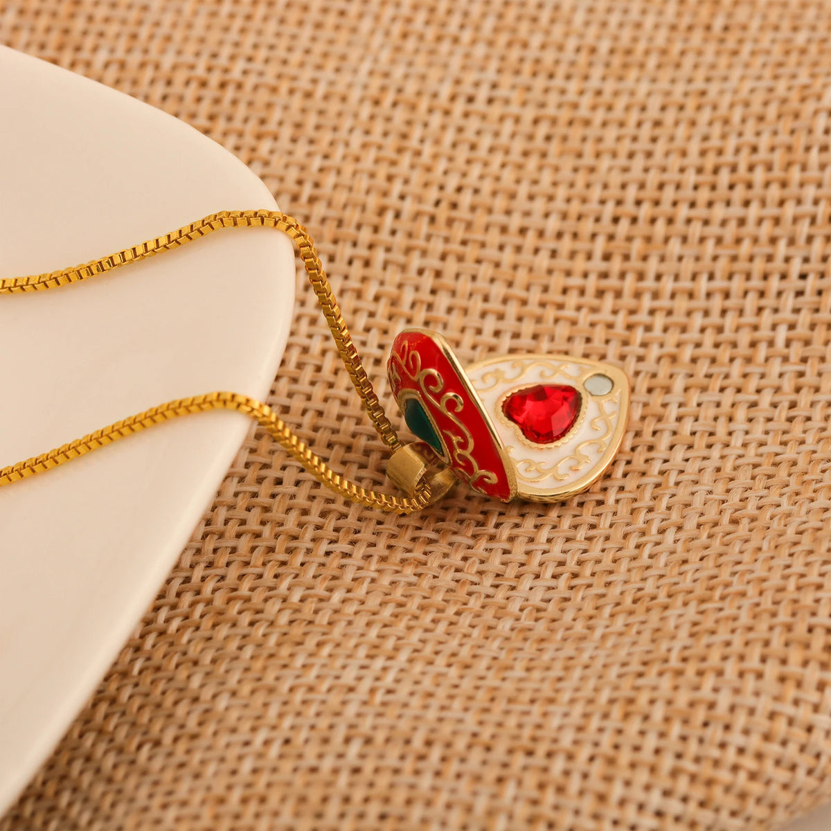 Sugar Sugar Rune Heart Necklace Open Heart Diamond Pendant Chocolat Vanilla Couple Anime Cosplay Gift