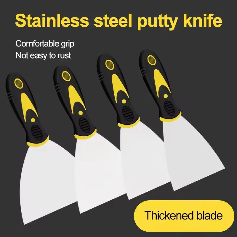 Stainless Steel Putty Knife Set, 2/3/4/5 Inch Scraper for Drywall, Paint & Plaster