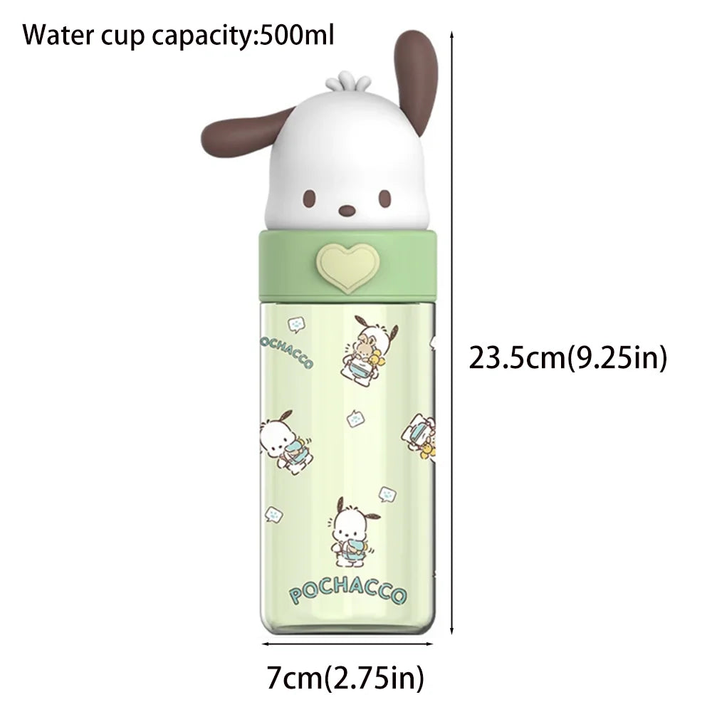 Sanrio 500ml Water Bottle Cup – Kawaii Hello Kitty, Kuromi & Cinnamoroll Portable Tumbler