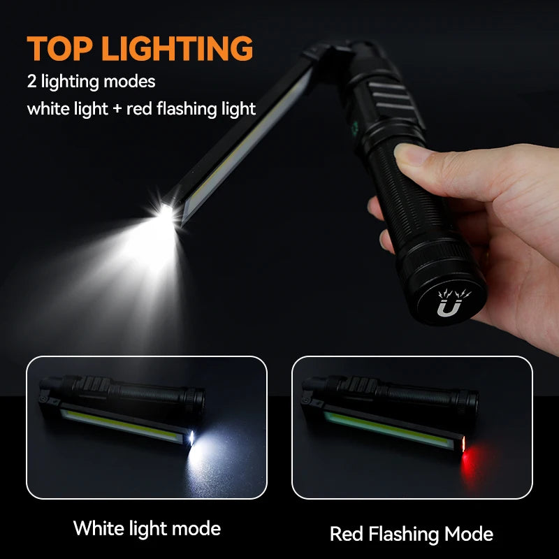 Magnetic Work Light, 1500 Lumen Rechargeable LED with 360° Rotation