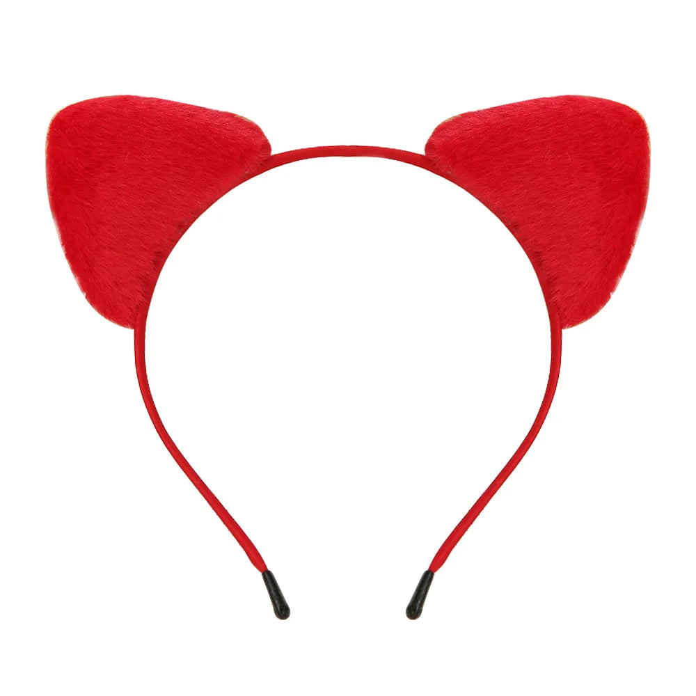 Cute Furry Cat Ears Headband – Cosplay Fancy Dress Hairband for Women & Girls
