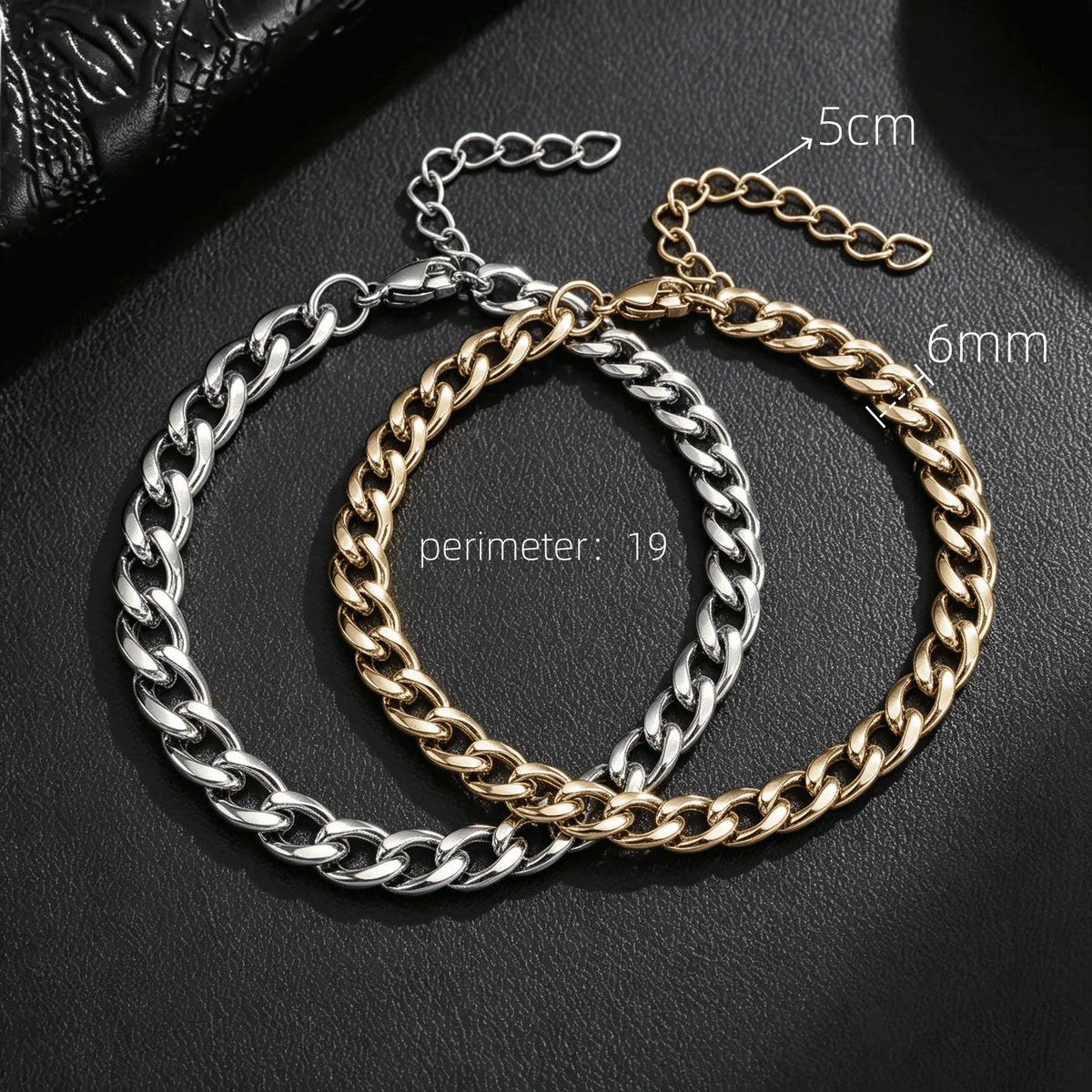316L Stainless Steel Cuban Chain Bracelet and Necklace Set for Men – Gold and Silver Y2K Gothic Jewelry