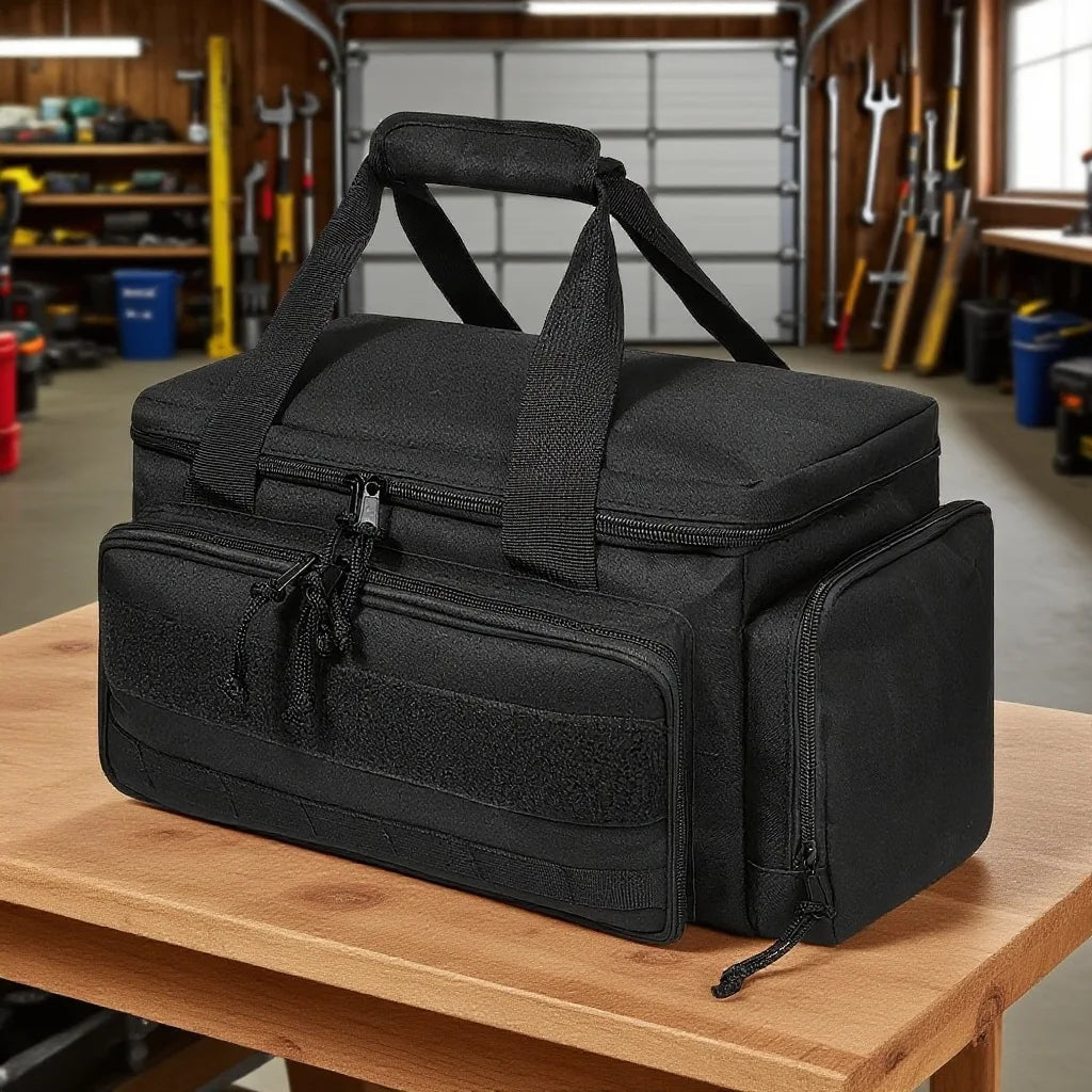 Heavy-Duty Tool Bag 14 Inch – Wide-Mouth Black Tool Organizer for Electricians & Handymen
