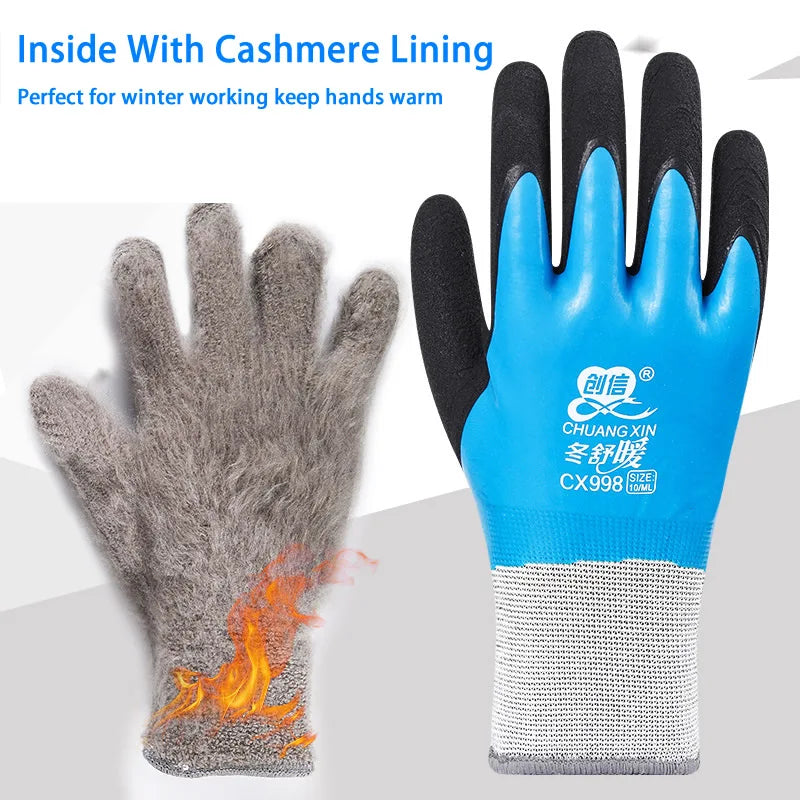 Waterproof Thermal Work Gloves, Winter Anti-Slip Garden & Builder Gloves