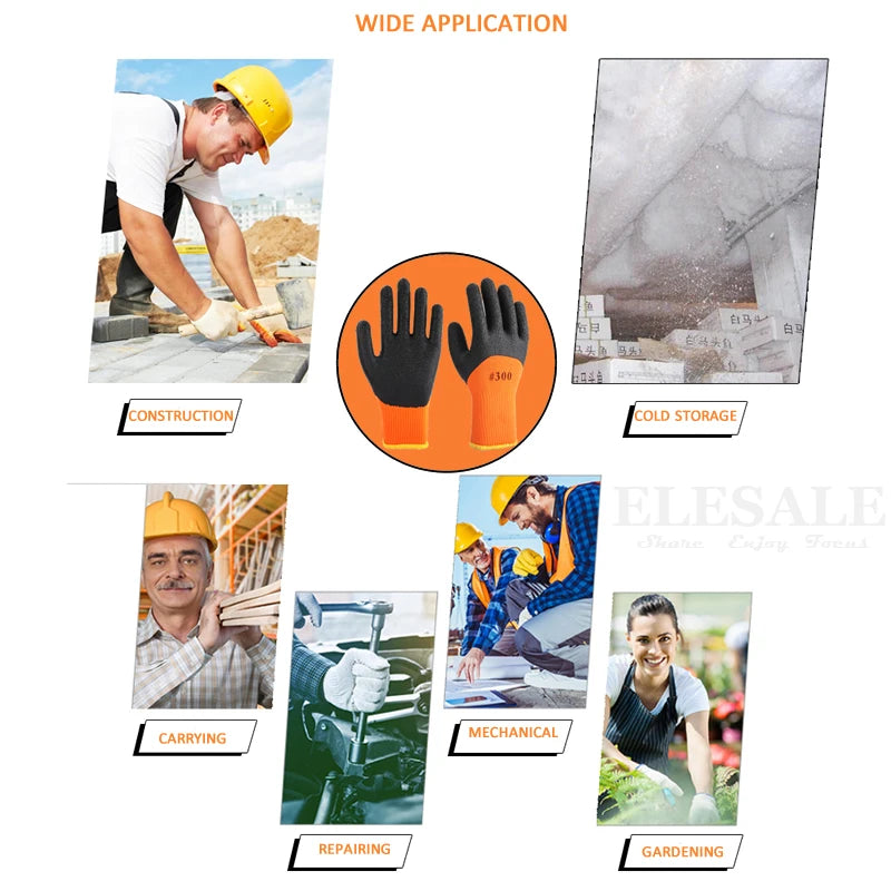 Waterproof Thermal Work Gloves, Winter Anti-Slip Garden & Builder Gloves