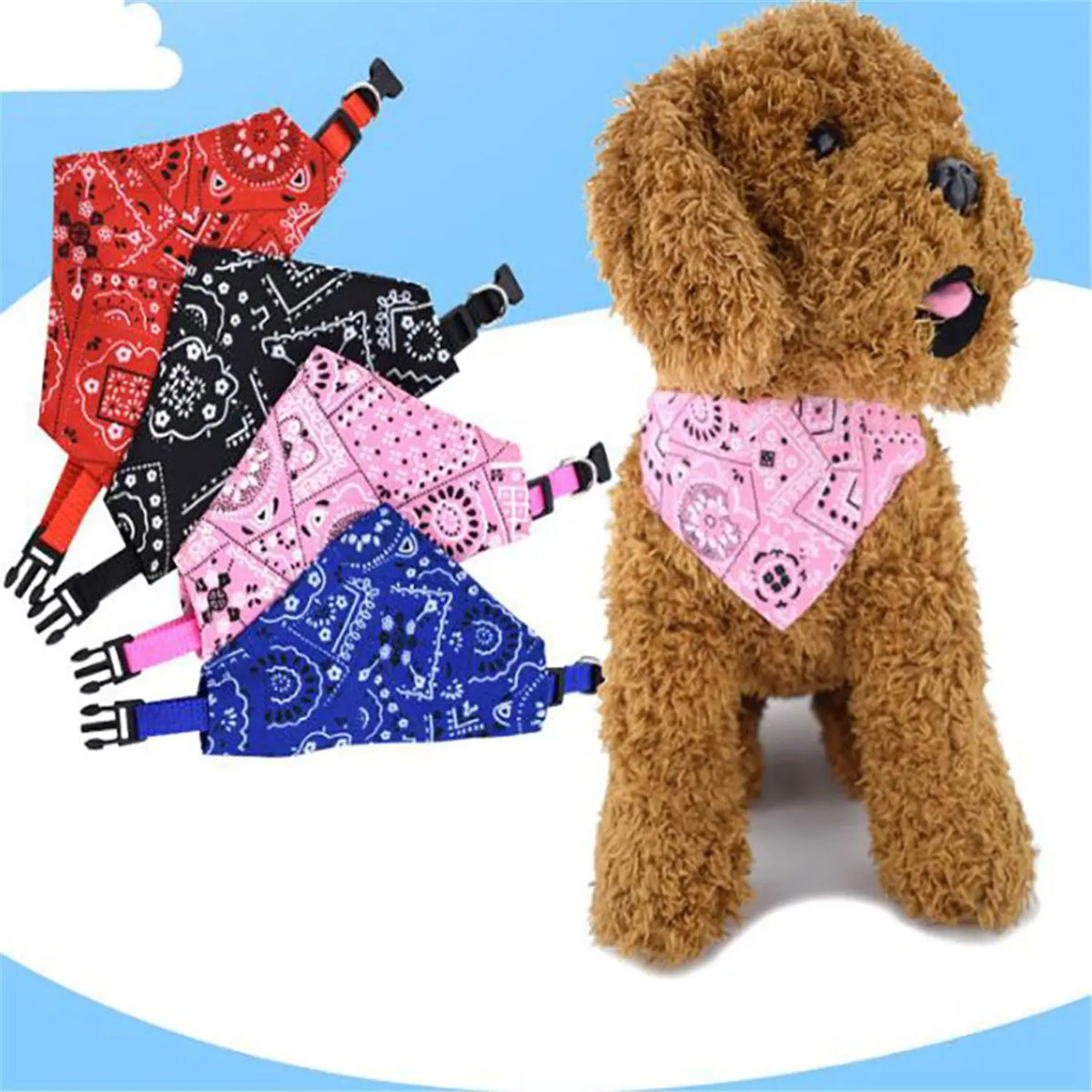 Washable Pet Triangle Bandana Bib – Adjustable Neck Scarf for Small, Medium & Large Dogs and Cats
