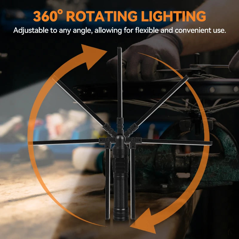 Magnetic Work Light, 1500 Lumen Rechargeable LED with 360° Rotation