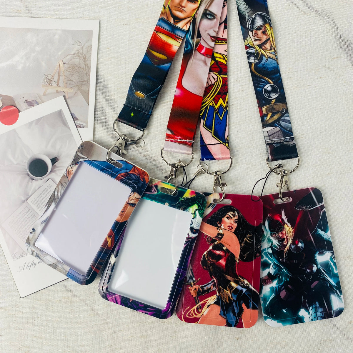 Anime Characters Card Holder Lanyard Keychain Bus ID Credit Card Cover Fans Gift