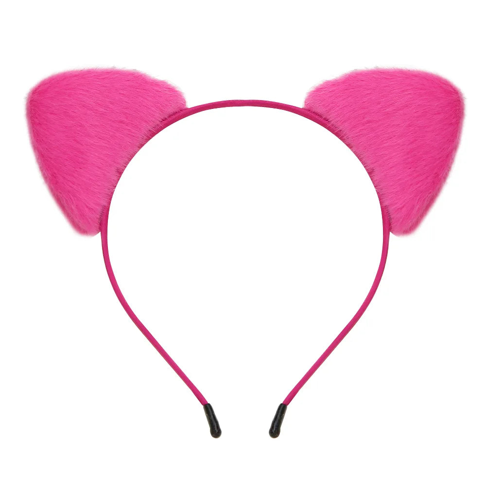 Cute Furry Cat Ears Headband – Cosplay Fancy Dress Hairband for Women & Girls