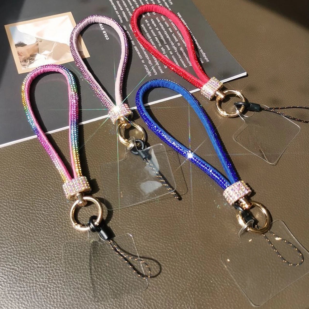 Rhinestone Phone Lanyard – Bling Crystal Wrist Strap & Phone Charm Chain for Women