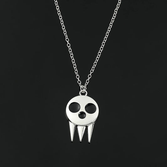 Soul Eater Death the Kid Skull Necklace - Gothic Horror Pendant Jewelry for Fans