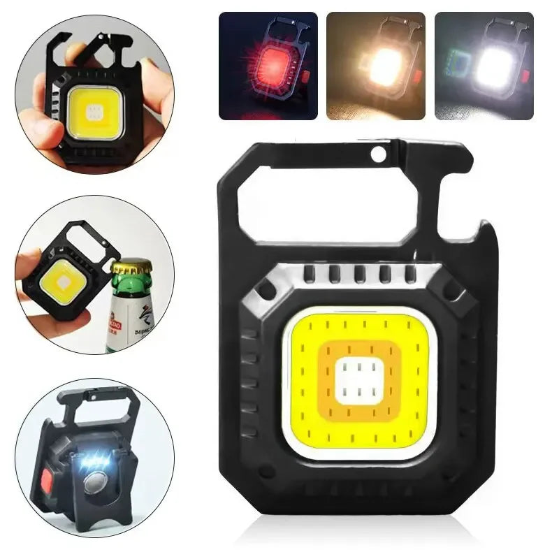Mini Magnetic COB LED Work Light, USB Rechargeable Pocket Flashlight, 800 Lumens