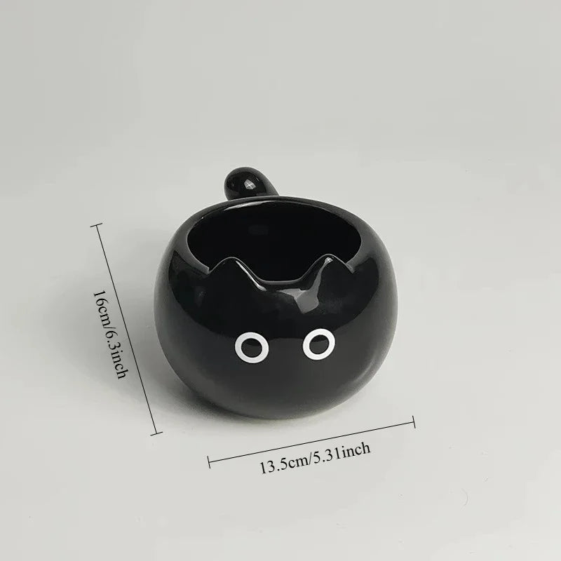 Ceramic Siamese Cat Coffee Mug – Cute Kitten Underglaze Cup for Coffee, Milk & Tea, Gift for Cat Lovers