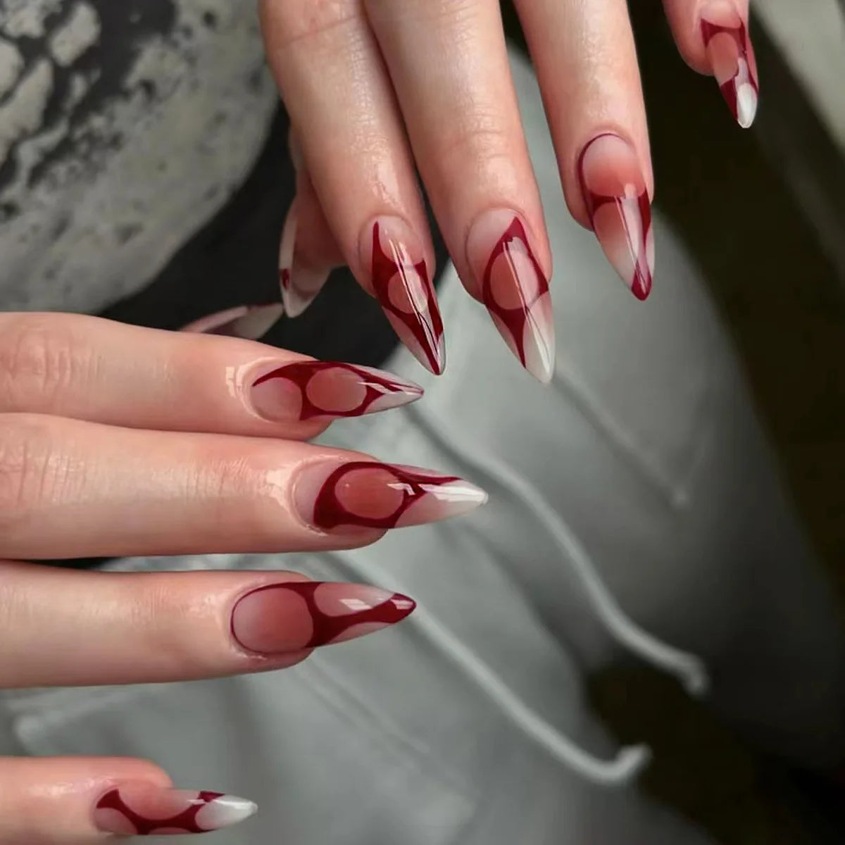 24pcs Halloween Black Snake Press On Nails, Gothic Y2K Long Pointy Nail Tips