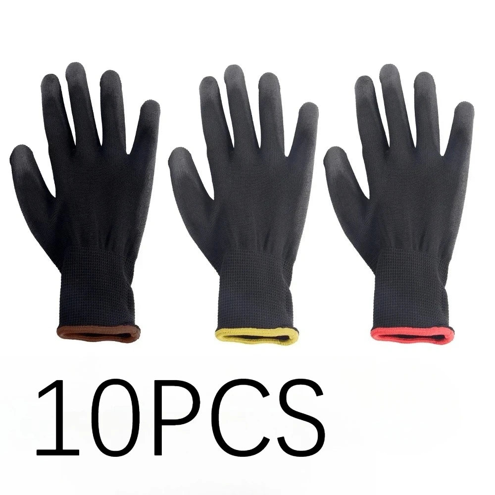 Nylon PU Coated Work Gloves, Non-Slip Gloves for Woodworking & DIY