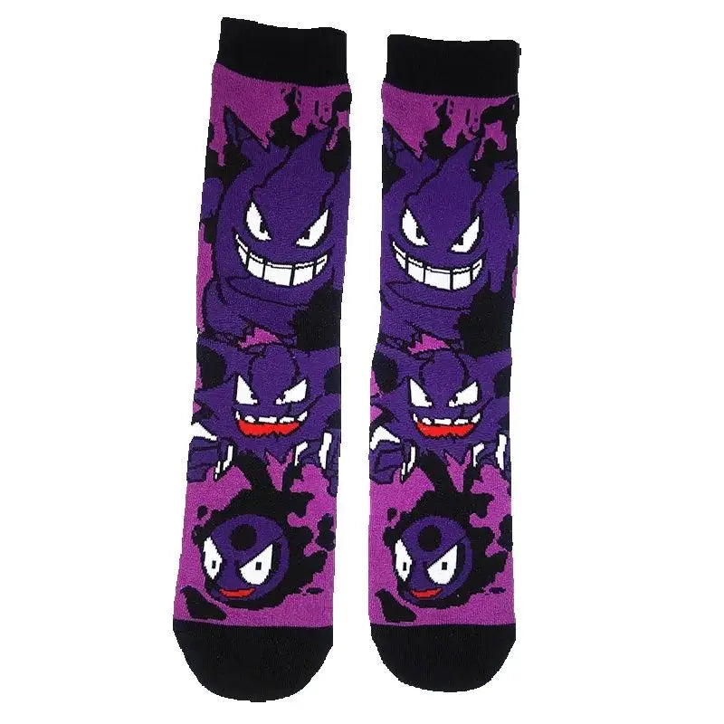 Pokémon Long Crew Socks – Pikachu, Eevee & Gengar Anime Cartoon Harajuku Athletic Socks