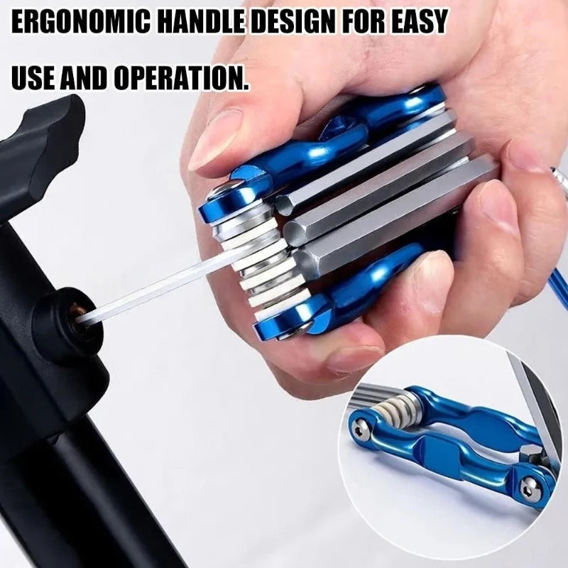 Portable Folding Hex Wrench Set - Metric Allen Key and Torx Spanner Hand Tool