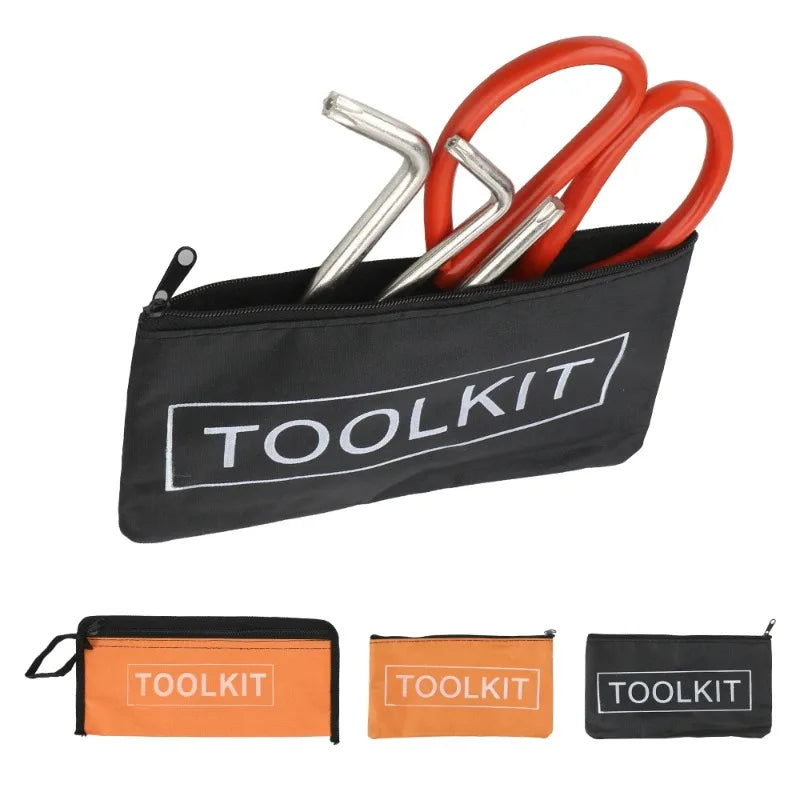 Small Tool Bag Waterproof Canvas Zipper Hardware Toolkit Organizer Portable Storage
