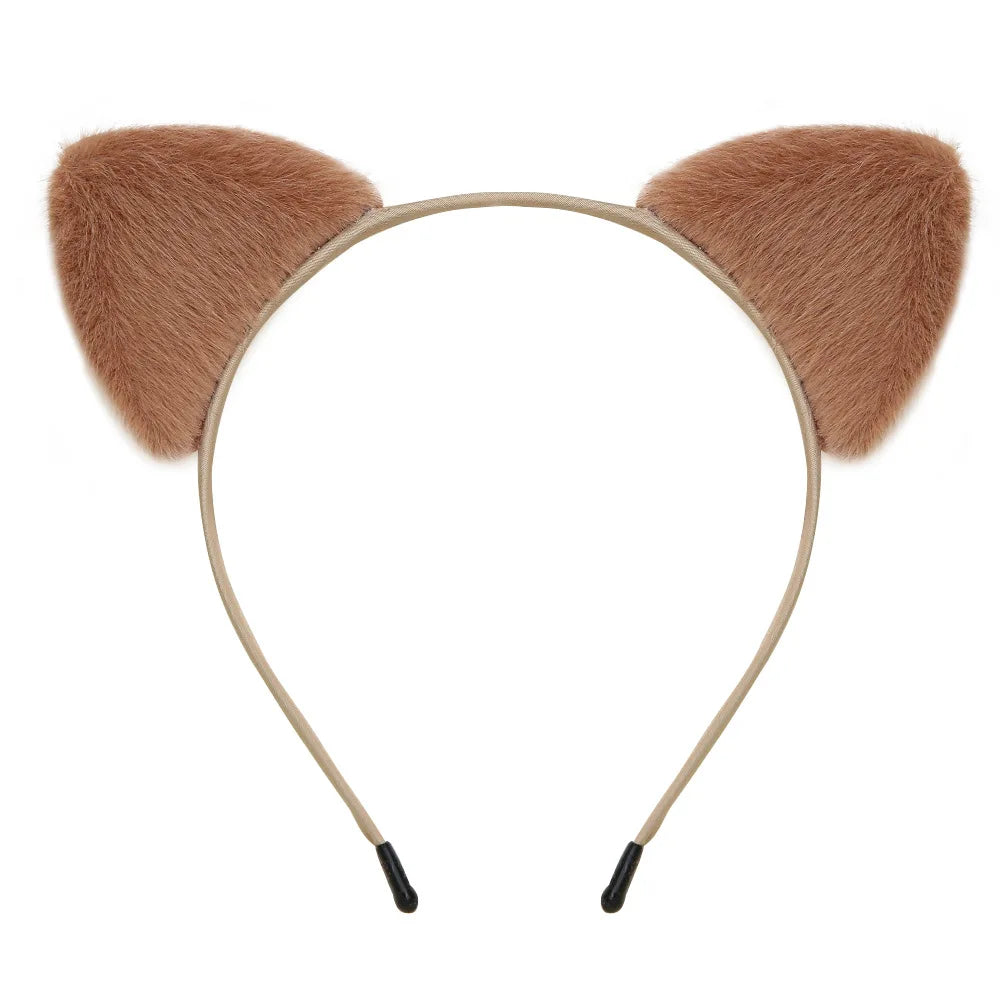 Cute Furry Cat Ears Headband – Cosplay Fancy Dress Hairband for Women & Girls