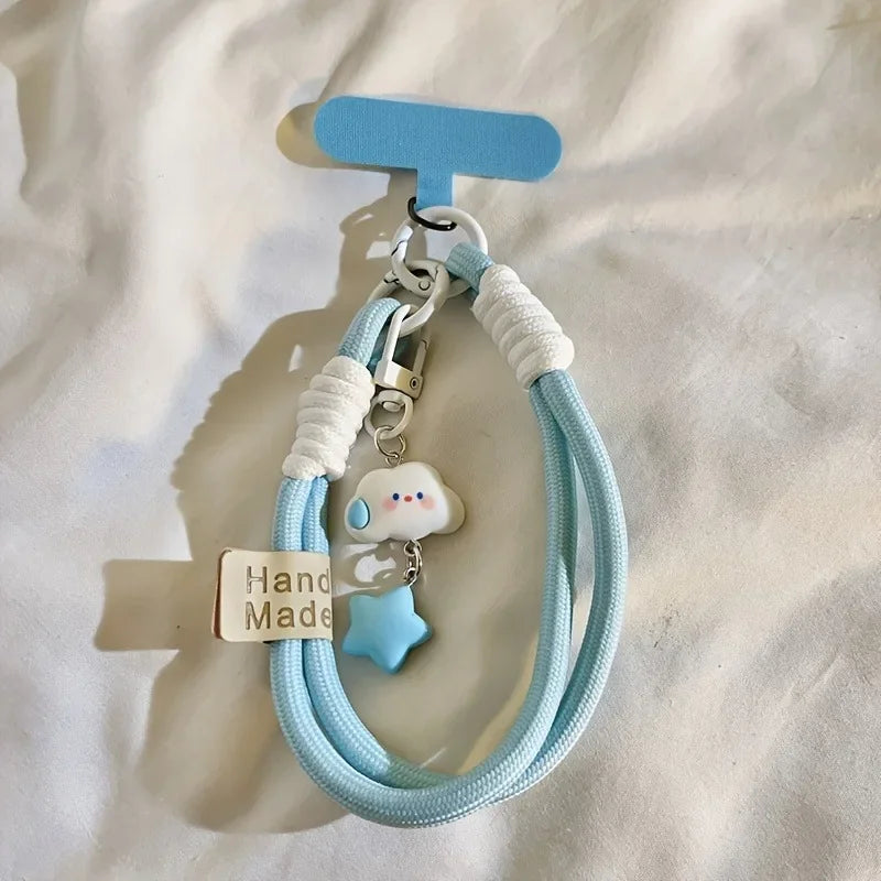 Phone Charm Strap Wrist Lanyard - Cloud Star Keychain Universal Phone Case Strap