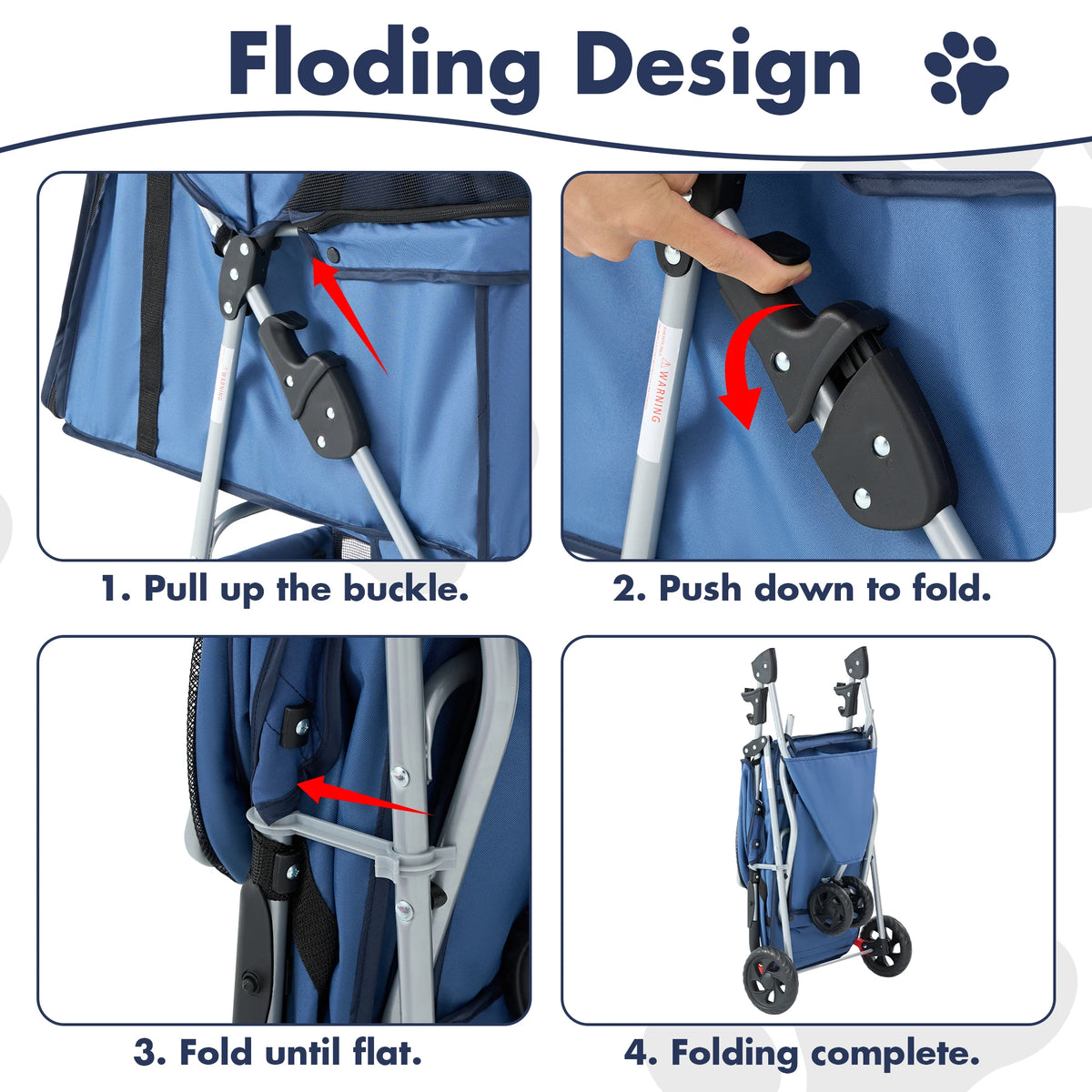 3-Wheel Foldable Pet Stroller – Lightweight Dog & Cat Carrier with Mesh Windows, Storage Basket & Cup Holder