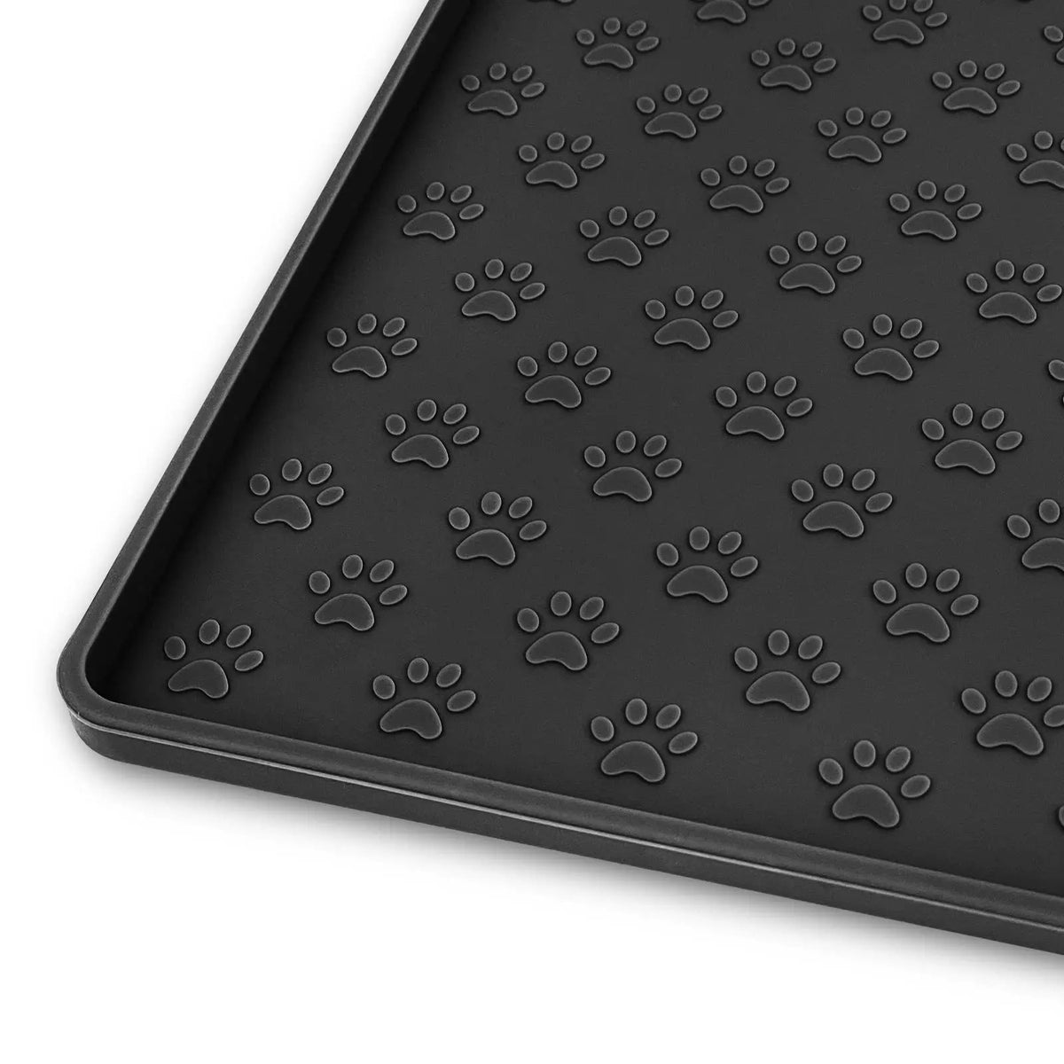 Silicone Paw Print Dog Feeding Mat, Raised Edge Non-Slip Pet Food Placemat
