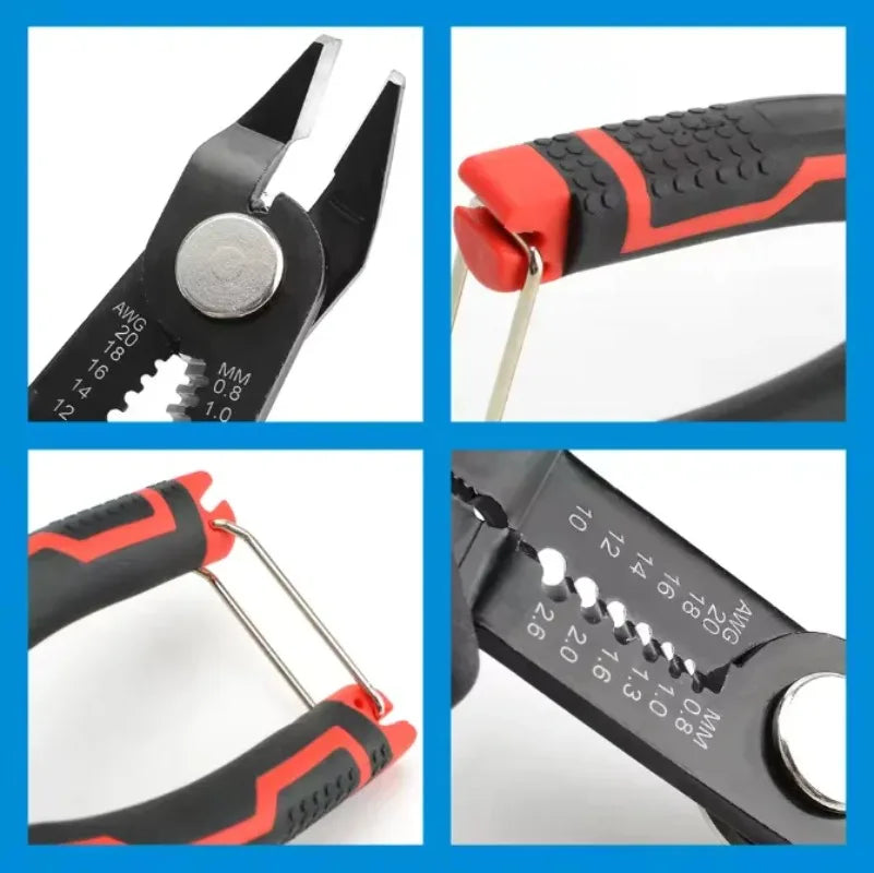 Mini Wire Cutter Pliers - Diagonal Cutting Wire Stripper Electrical Hand Tool, Spring Loaded