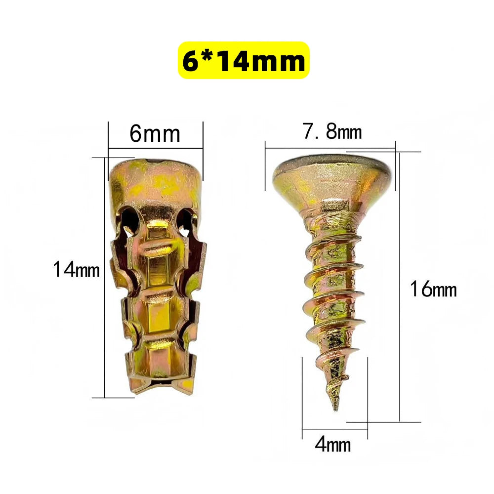 Heavy Duty Steel Wall Anchor Kit with Self-Tapping Screws for Drywall